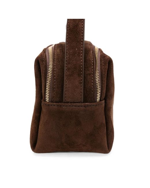 Elleme Brown Trousse Suede Cross Body Bag