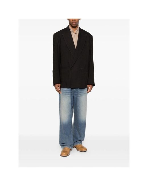Haikure Blue Logo-Patch Jeans for men