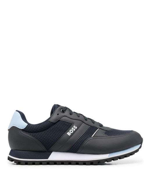 BOSS by HUGO BOSS Panelled Low-top Sneakers in Blue for Men - Save 35% ...