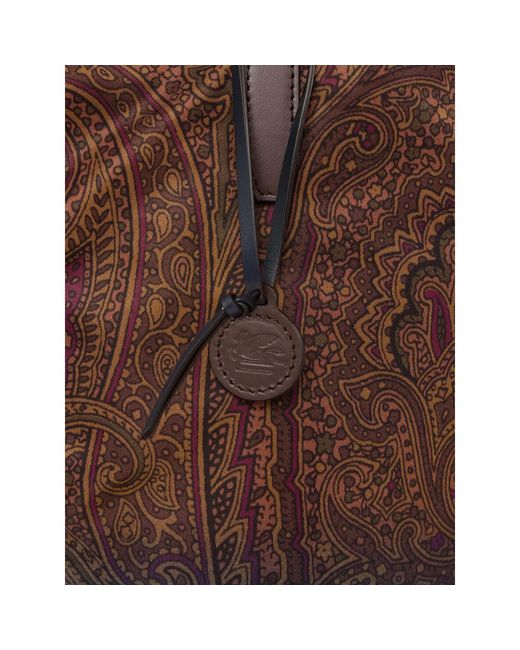 Etro Brown Unfold Me Nylon Tote Bag With Degradé Arnica Motif