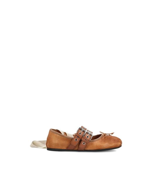 Miu Miu Brown Ballet Flats