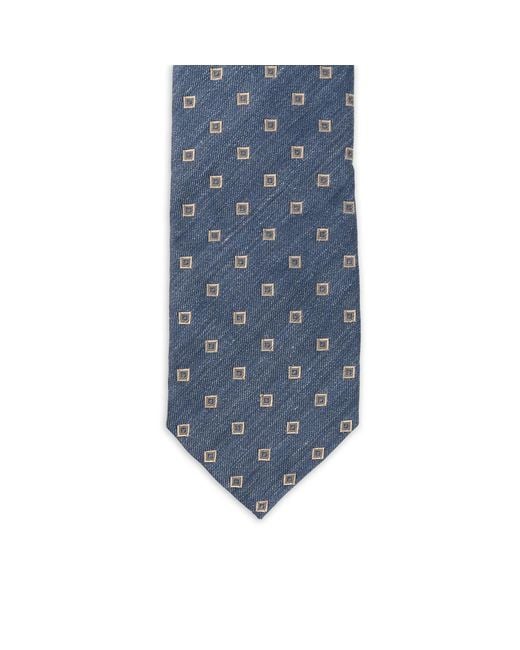 Barba Napoli Blue Geometric-Pattern Tie for men