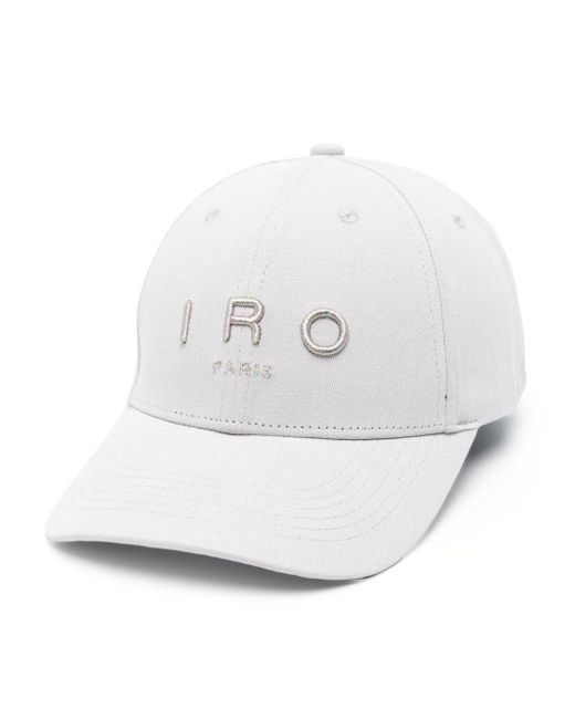 IRO White Logo-Embroidered Denim Cap
