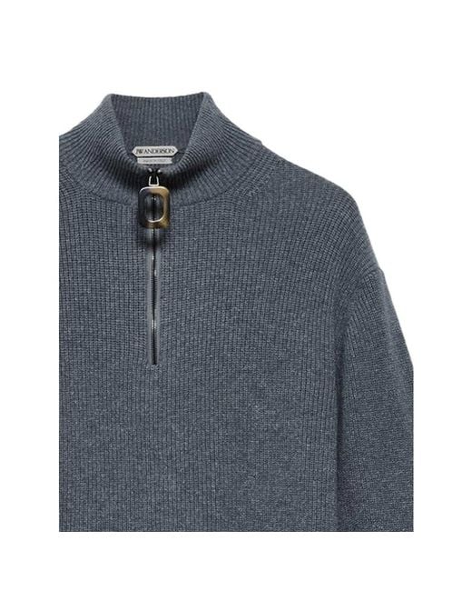 J.W. Anderson Blue Half-Zip Sweater for men