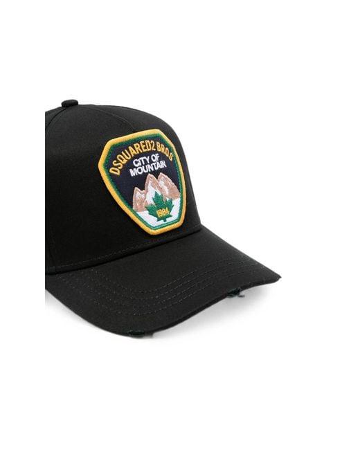 DSquared² Black D2 Baseball Cap for men