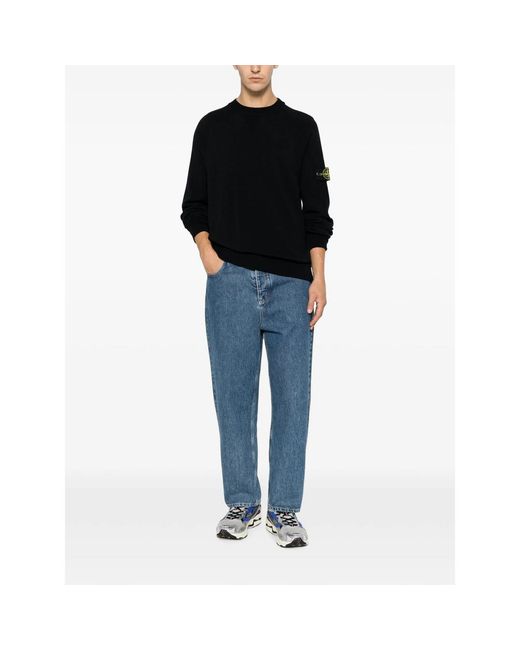 Stone Island Black Long-Sleeves Sweater for men
