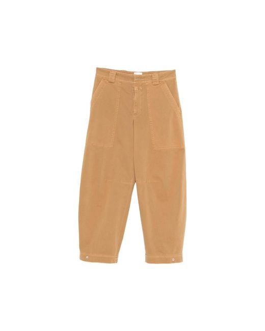 Closed Natural Rhannon Patch-Pocket Trousers