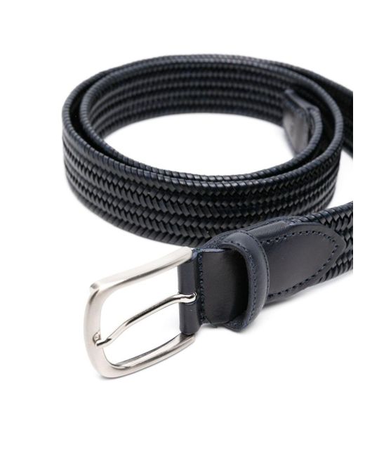 Eraldo Black Interwoven Leather Belt for men