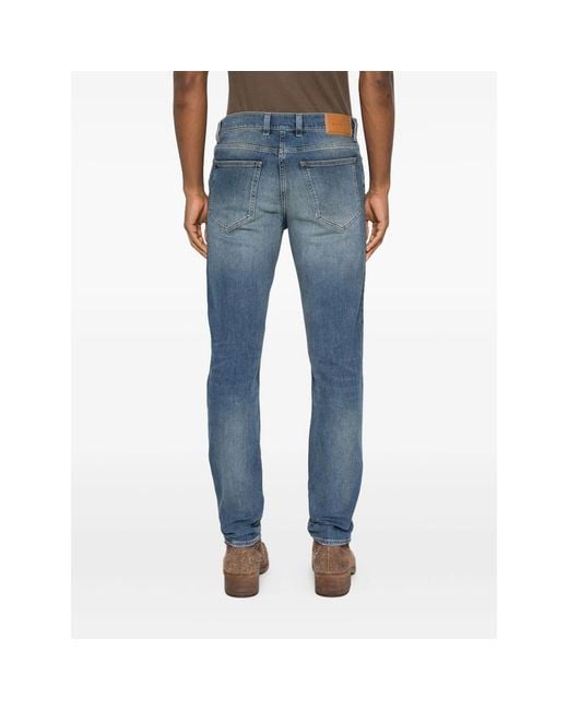 BLK DNM Blue Button-Up Denim Trousers for men