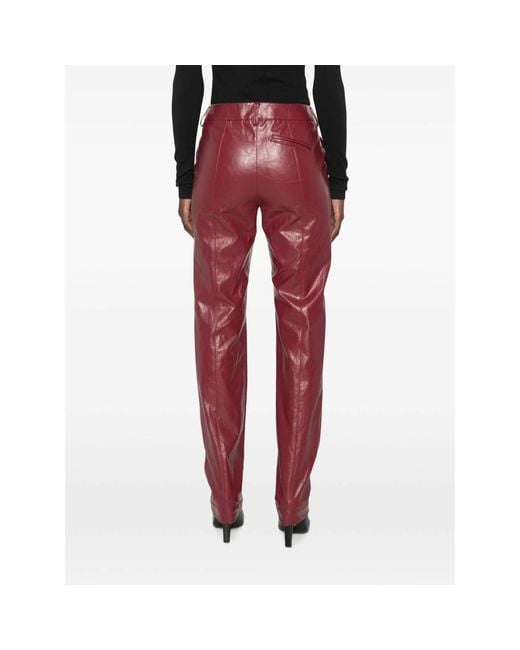 FEDERICA TOSI Red Belt-Loop Pocket Trousers