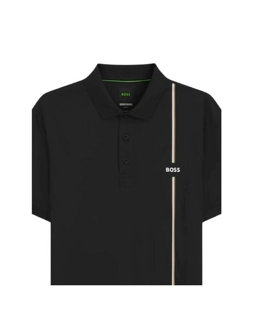 Boss Black Active Quick-Dry Polo Shirt With Signature Stripe for men