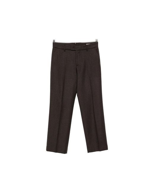 Berwich Black Pressed-Crease Belt-Loop Trousers