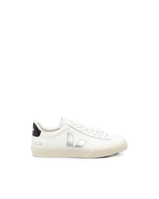 Veja White Campo Logo-Patch Sneakers for men