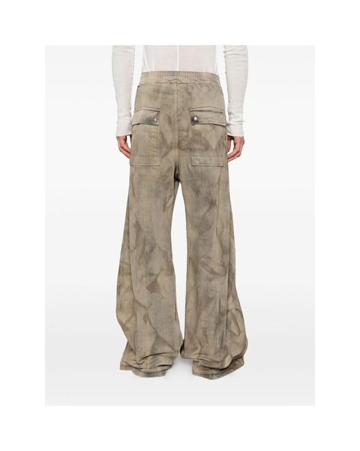 Rick Owens Gray Drawstring Wide-Leg Jeans for men