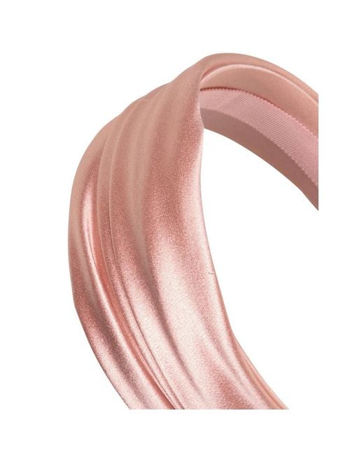 Jennifer Behr Pink Natasha Draped-Satin Headband