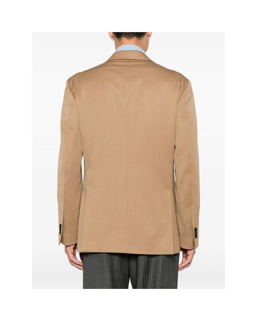 Lardini Natural Double-Breasted Peak-Lapel Blazer for men