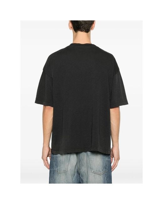 Represent Black Crew Neck T-Shirt With Logo Print for men