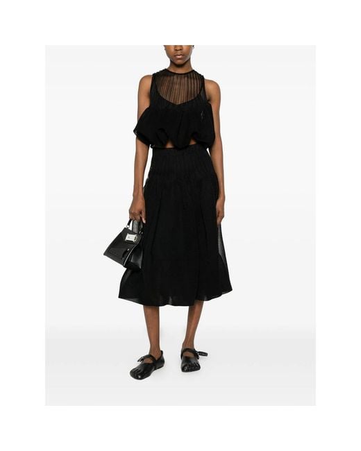 CFCL Black Pleated Midi Skirt