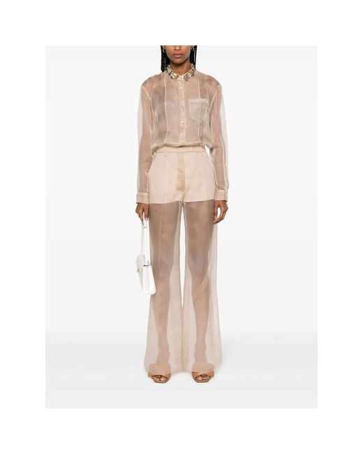Prada White Neutrals Trousers