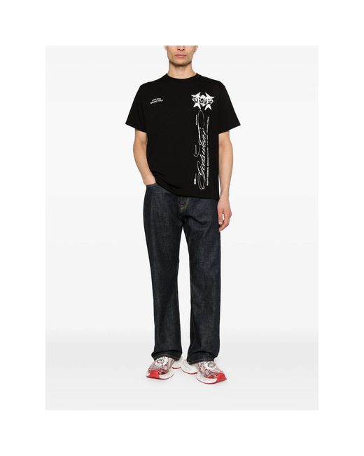 Gcds Black Graphic-Print T-Shirt for men