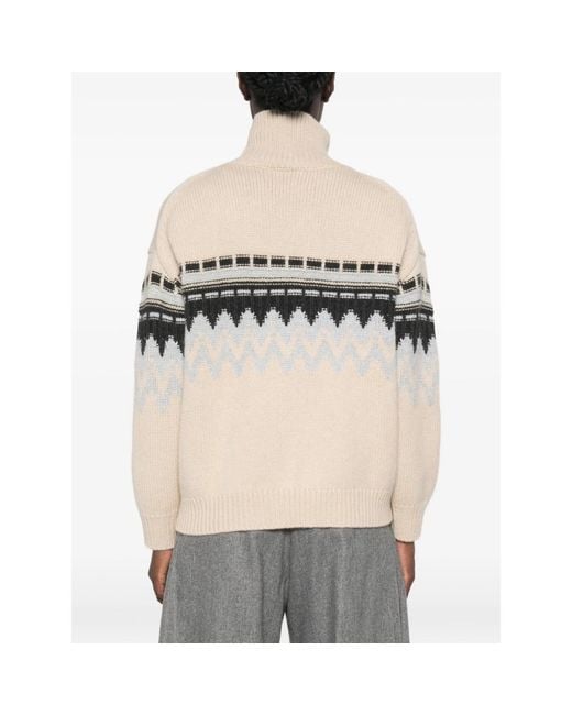 Allude Natural High-Neck Cashmere Sweater