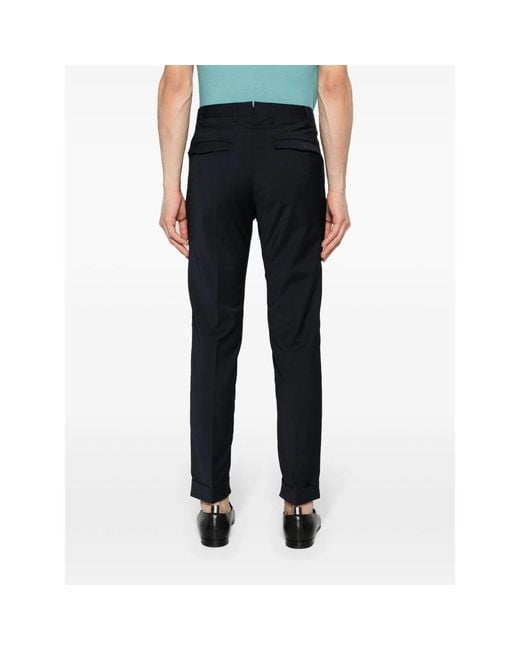 PT Torino Black Travel Mid-Rise Tapered Trousers for men