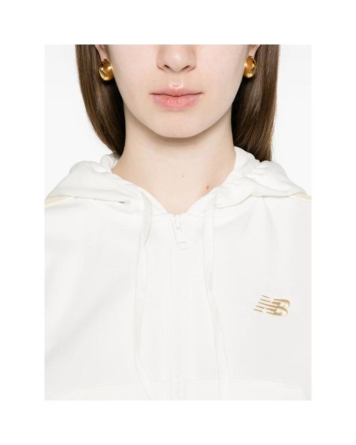 New Balance White Hooded Sweatshirt