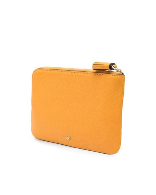 Anya Hindmarch Orange Sushi No Ko Graphic-Print Leather Clutch Bag