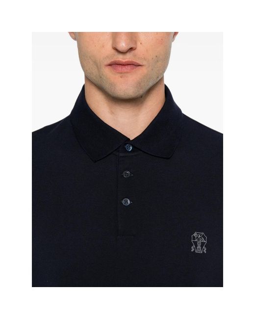 Brunello Cucinelli Blue Polo Shirts for men
