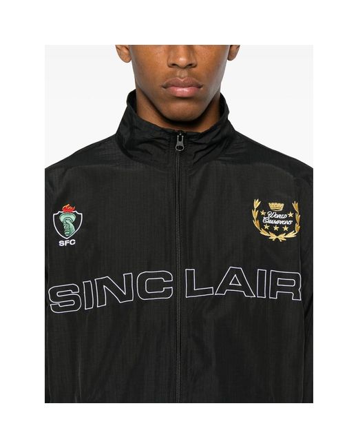 Sinclair Black Logo-Embroidered Jacket for men