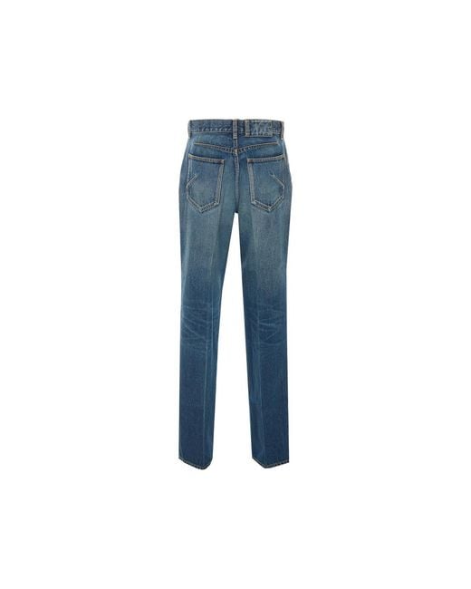 Alaïa Blue Zip-Up Bootcut Jeans