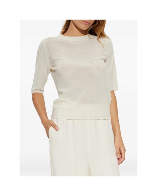 Fabiana Filippi White Sequin-Embellished Short-Sleeve T-Shirt