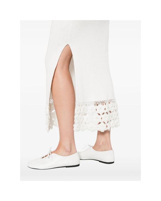 Ganni White Neutrals Dresses