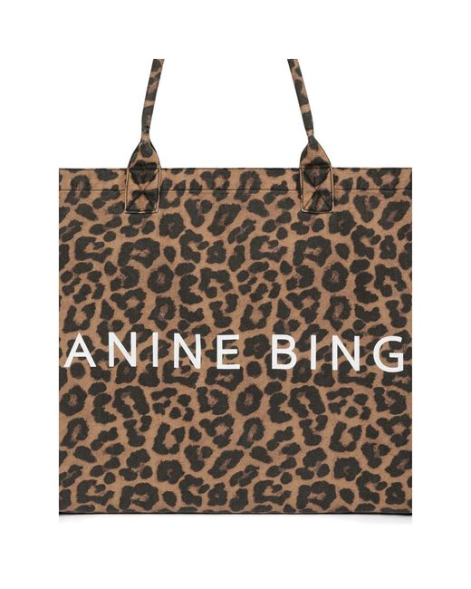 Anine Bing Brown Leopard-Print Tote Bag