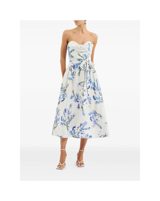 Rebecca Vallance Blue Sleeveless Bustier Dress