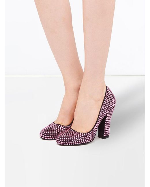 crystal embellished pumps
