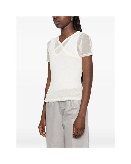 Paloma Wool White Olimpia Mesh T-Shirt