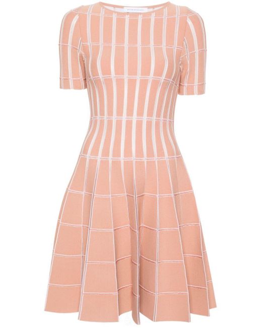 Antonino Valenti Pink Mesh-Panelling Midi Dress
