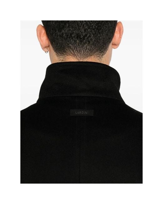 Lardini Black High-Neck Zip-Up Jacket for men
