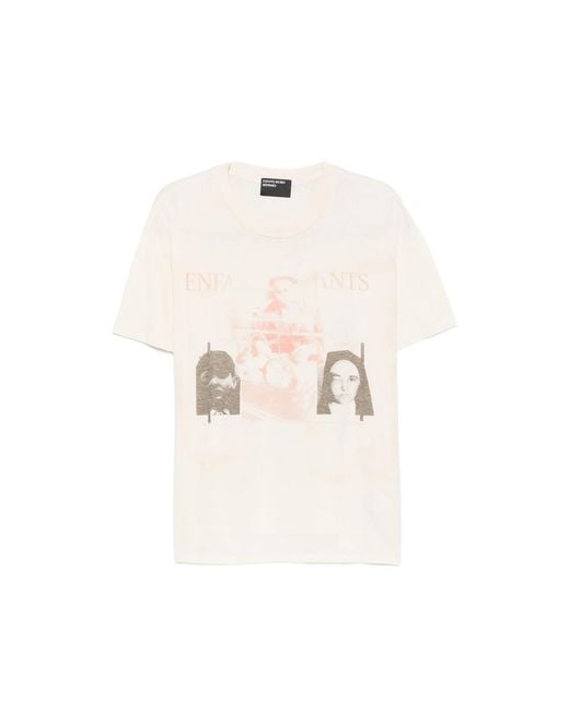 Enfants Riches Deprimes White Distressed Graphic-Print T-Shirt for men