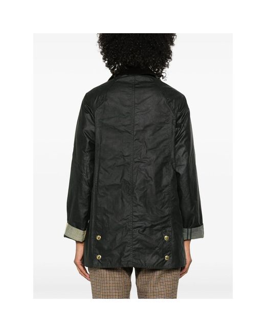 Barbour Black Modern Beadnell Waxed-Cotton Jacket