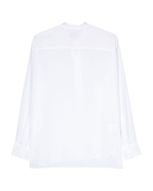 Lardini White Semi-Sheer Cotton Shirt for men