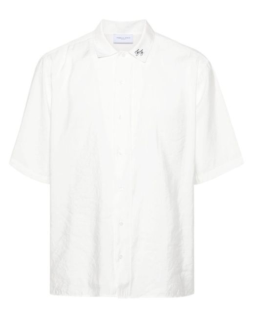 FAMILY FIRST White Logo-Embroidered Shirt for men