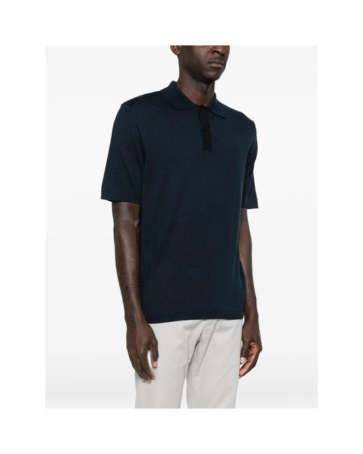 Samsøe & Samsøe Blue Dark Button Fastening Polo Sweater for men