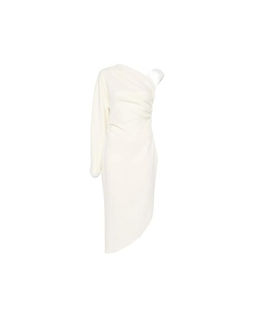FEDERICA TOSI White One-Shoulder Draped Asymmetric Dress