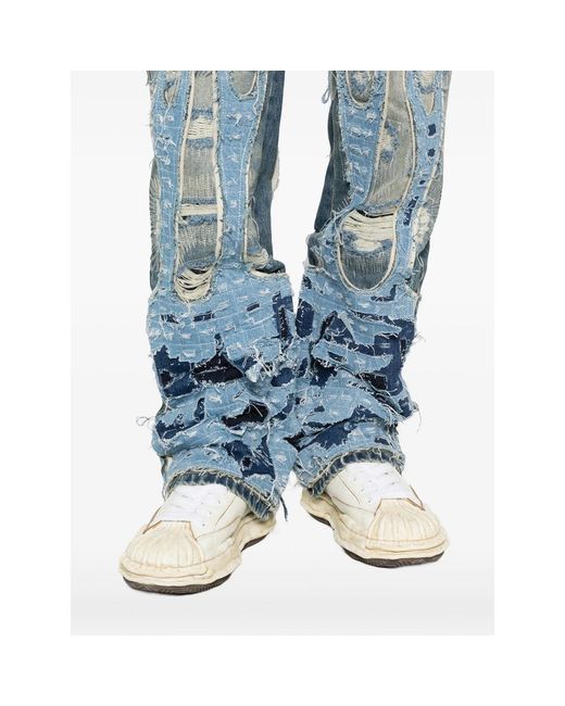 Who Decides War Blue Buttoned Jeans for men