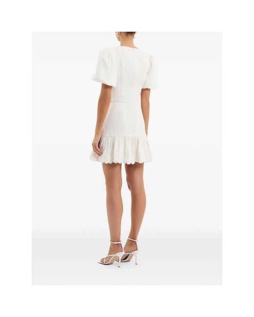 Rebecca Vallance White Dress Linen-Blend
