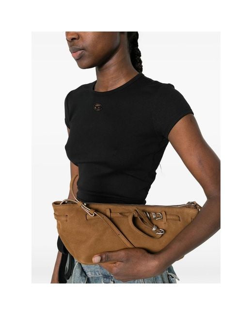 MARGE SHERWOOD Brown Buckle Shoulder Bag