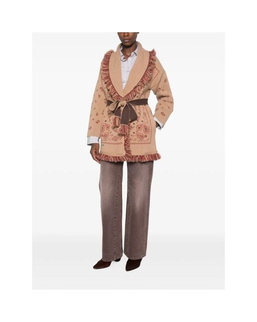 Alanui Brown Bandana Print Cardigan