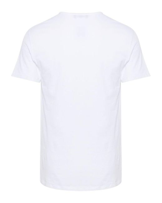 Versace White Logo-Print T-Shirt for men